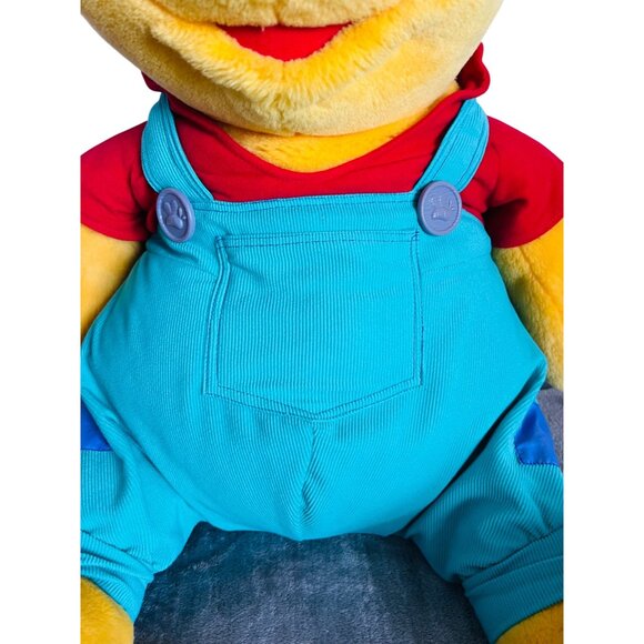 Vintage Disney Talking Winnie The Pooh Jumbo Plush In Overalls - Collectible - Picture 4 of 10